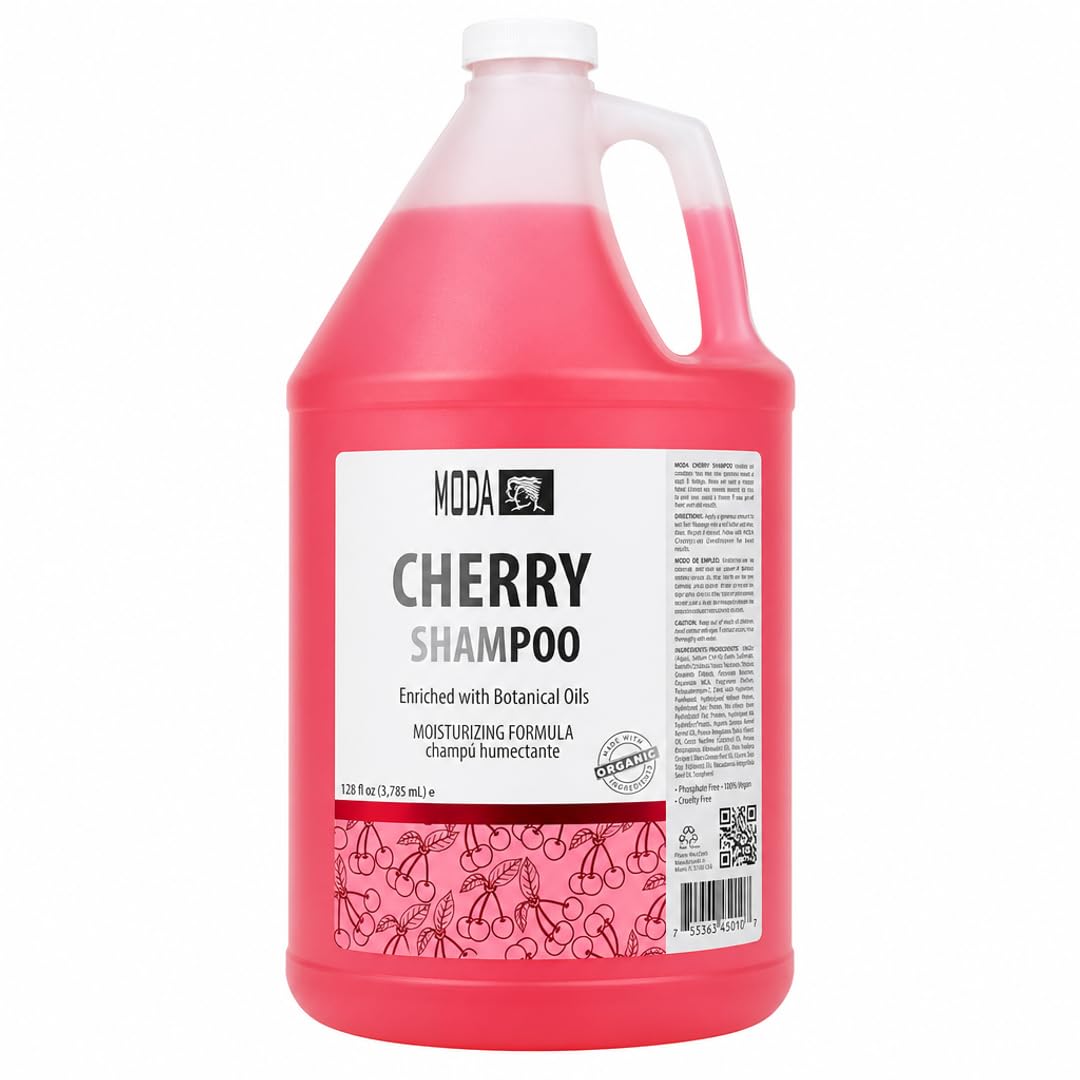 MODA - Moisturizing Shampoo for All Hair Types, Balsam and Protein, Professional - Deep Cleansing and Conditioning - Strengthens, Restores, and Adds Shine