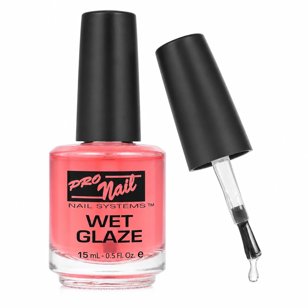 PRO NAIL Wet Glaze - Clear Quick Top Coat for Professional Shine & Fast Drying