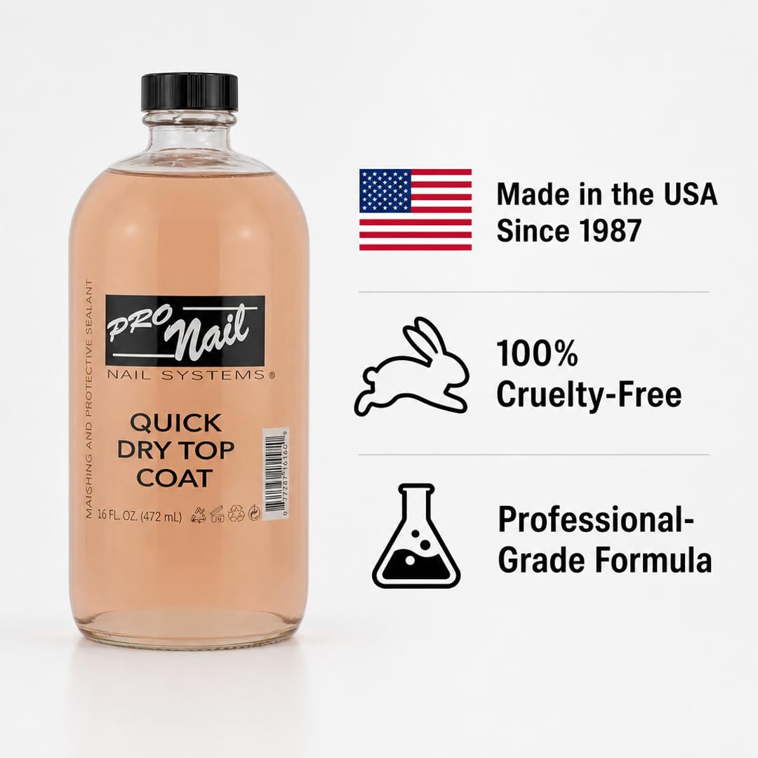 PRO NAIL - Quick Dry Nail Polish Top Coat - Professional Strength, Fast Dry, High Gloss Shine