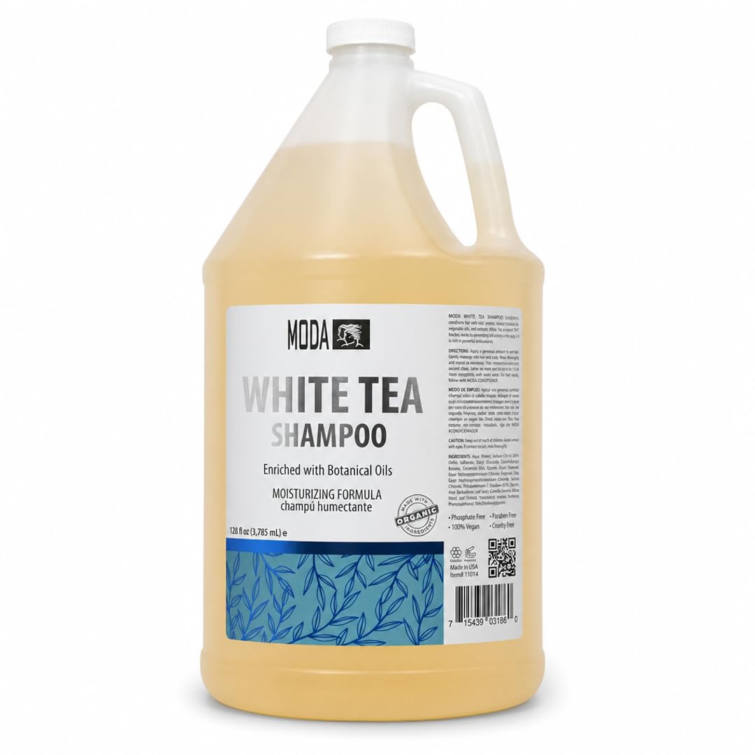 MODA - Moisturizing Shampoo for All Hair Types, Balsam and Protein, Professional - Deep Cleansing and Conditioning - Strengthens, Restores, and Adds Shine