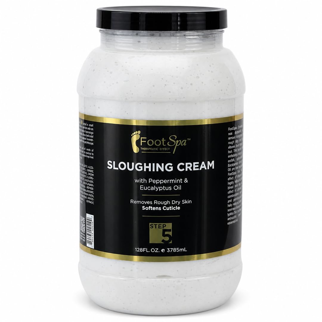 Foot Spa Foot Cream – Sloughing Lotion with Peppermint &amp; Eucalyptus Oil – Professional Pedicure Massage &amp; Exfoliating Foot Care for Dry, Cracked Feet - Beauty Market Online