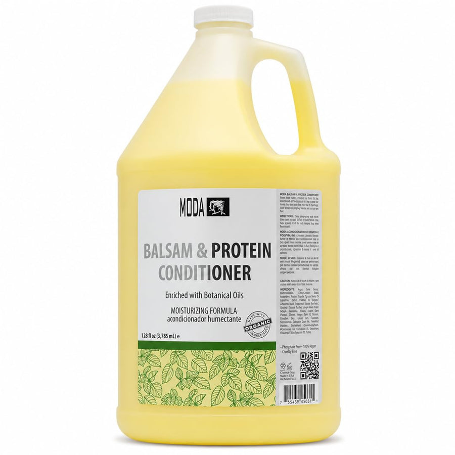 MODA Moisturizing Conditioner for All Hair Types – Professional Treatment – Balsam and Protein Formula – Strengthens, Hydrates, Adds Volume, Restores Shine and Protects Color