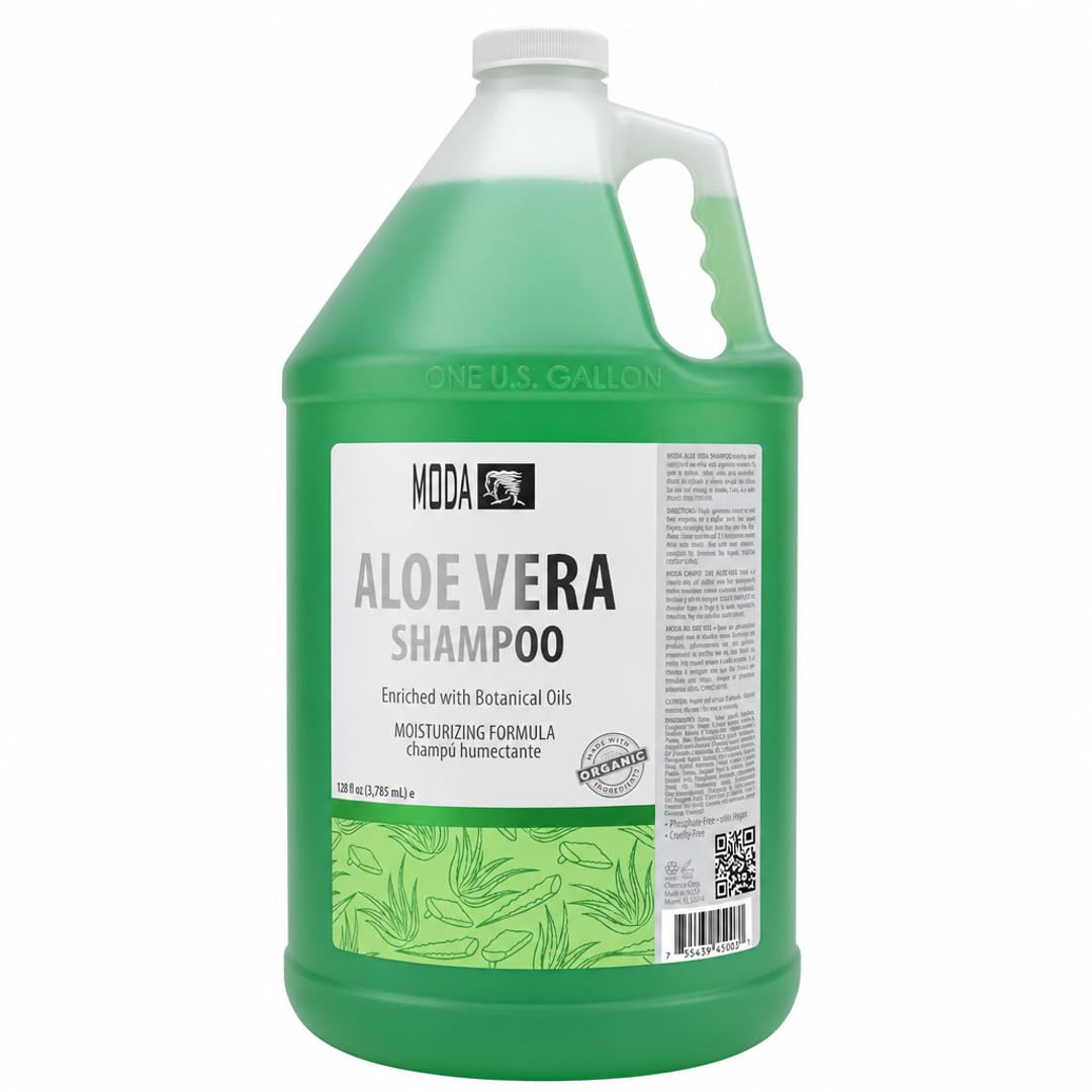 MODA - Moisturizing Shampoo for All Hair Types, Balsam and Protein, Professional - Deep Cleansing and Conditioning - Strengthens, Restores, and Adds Shine