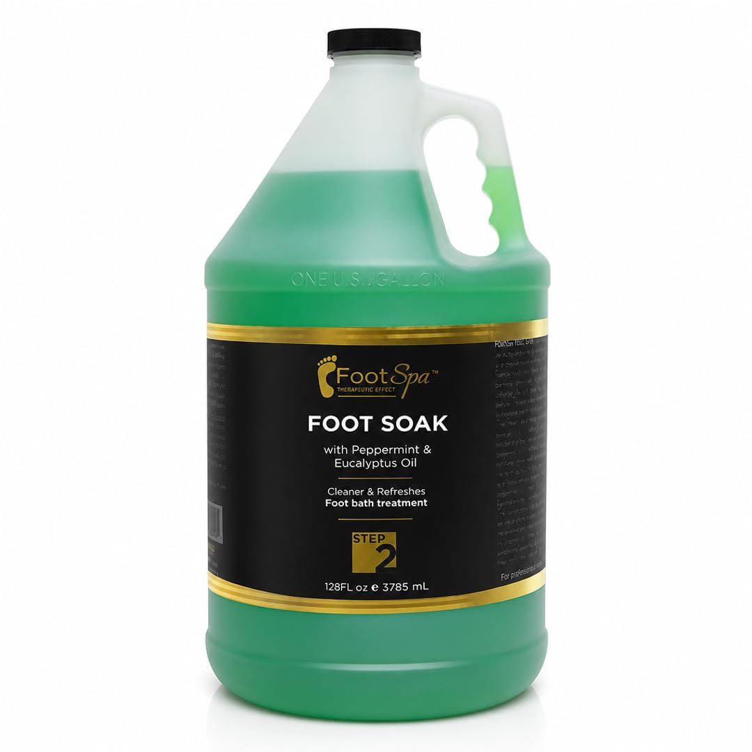Foot Spa Foot Soak – Bulk Refill Gallon – Cleansing & Softening Formula with Eucalyptus & Peppermint Oil – Refreshing Foot Bath for Pedicures & Tired, Aching Feet