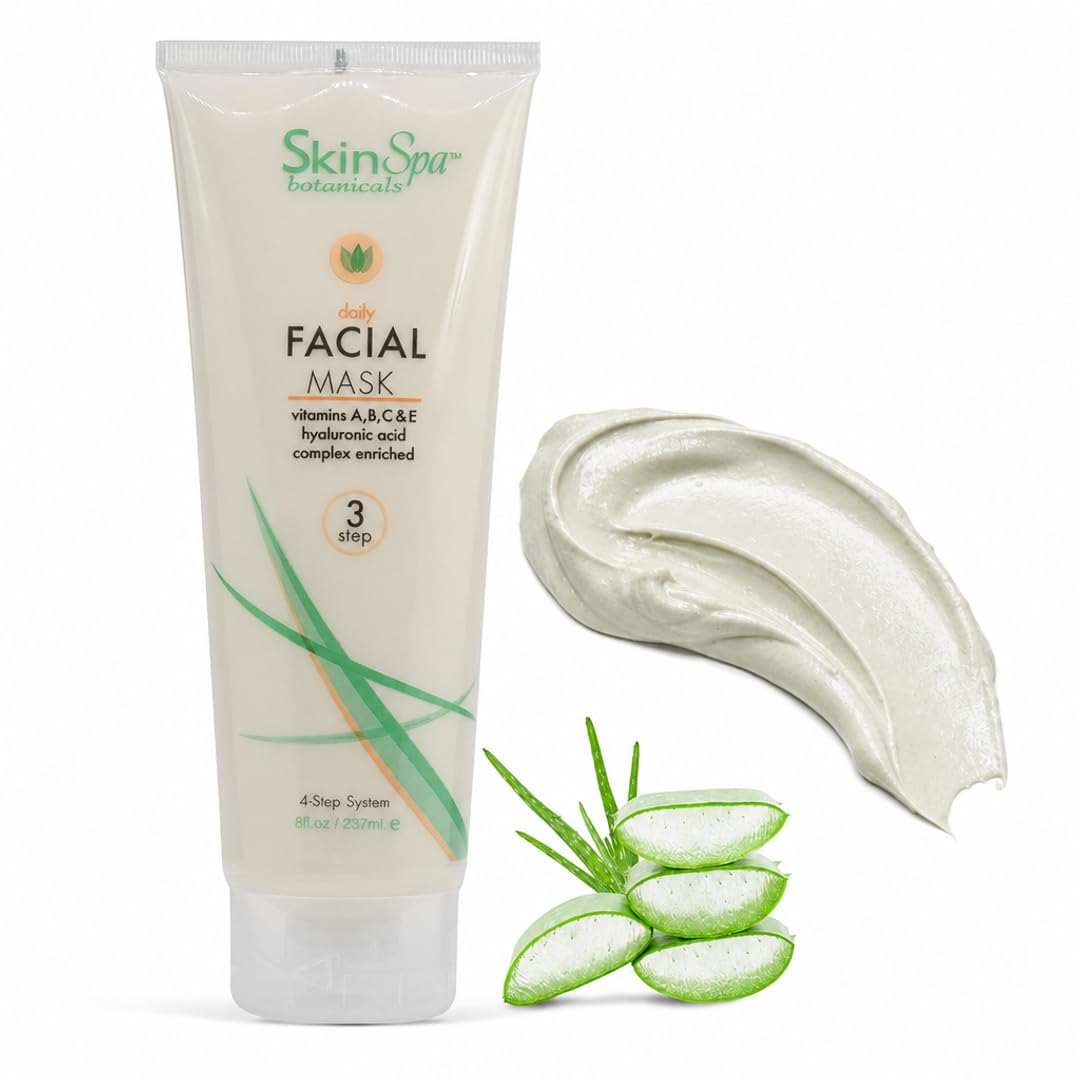 SKIN SPA Clay Face Mask - Instant Detox Mud Mask - Cleans Blackheads and Clogged Pores - 8 Oz