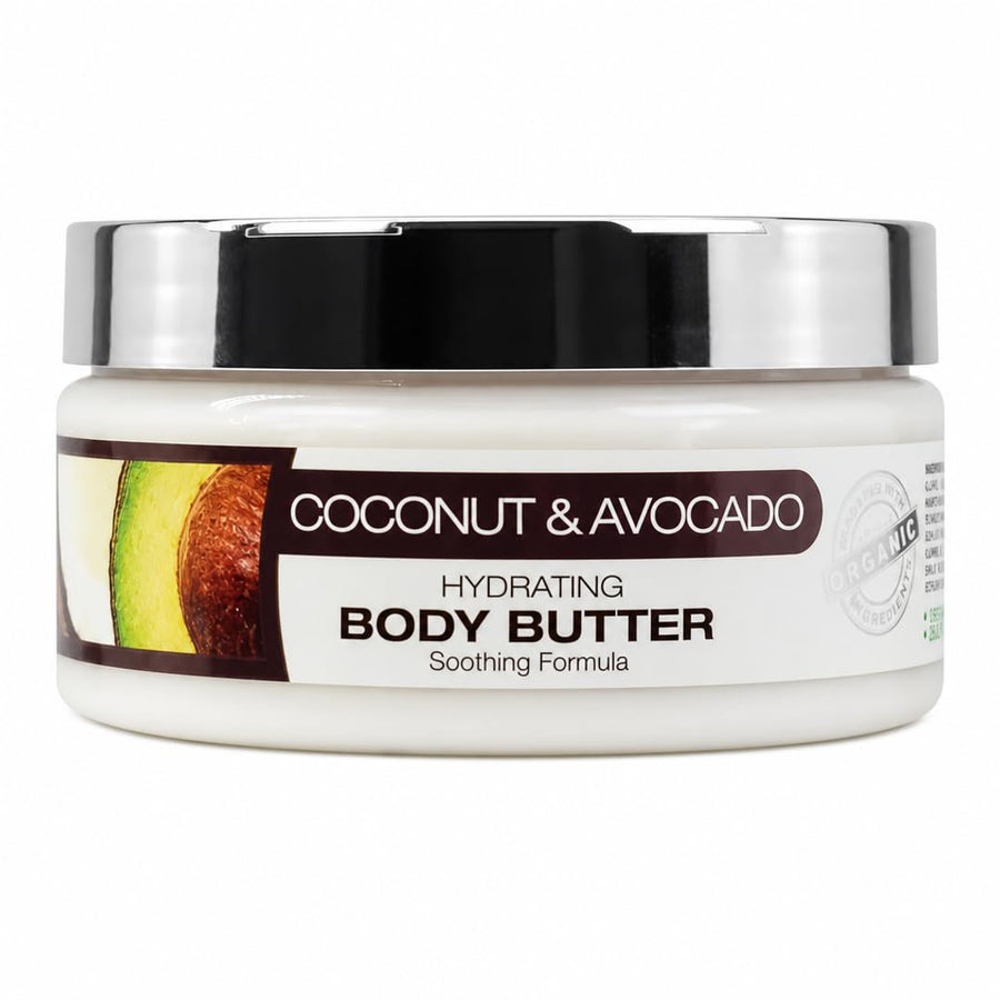ORIGEM Coconut Avocado Body Butter – Deep Hydration & Skin Barrier Repair – Shea & Argan Oil Infused Moisturizer with Vitamin E – Ultra-Nourishing, Non-Greasy Body Cream