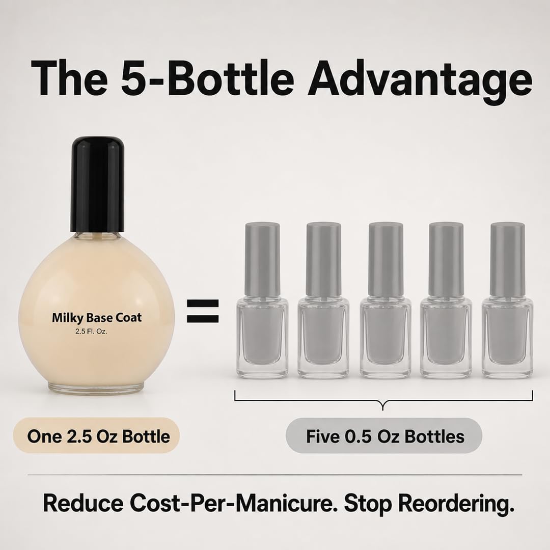 PRO NAIL Milky Base Coat - Professional Strength Nail Polish Hardener - Prevents Chipping - Fast Dry - Beauty Market Online