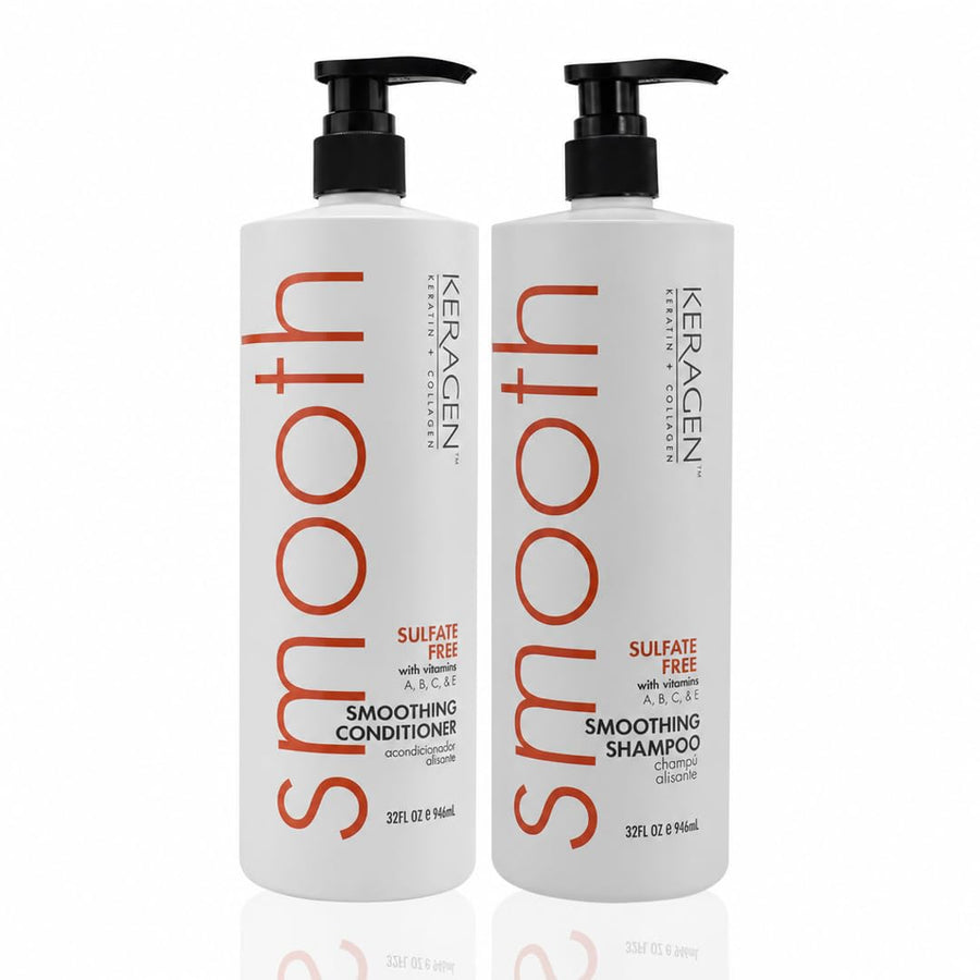 Keragen - Smoothing Shampoo and Conditioner Set with Keratin and Collagen