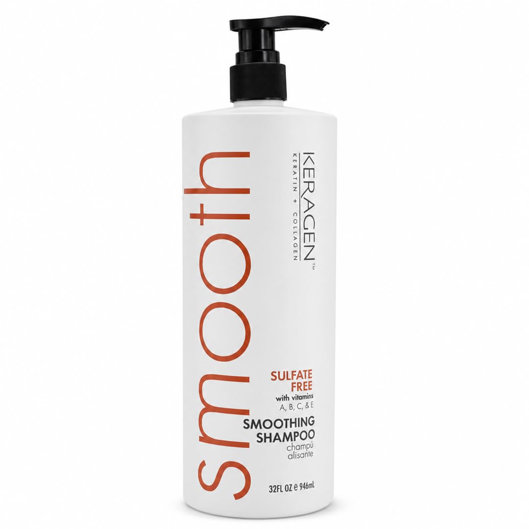 KERAGEN Smoothing Shampoo &amp; Conditioner Set – Sulfate-Free – Keratin &amp; Collagen Infused – Deep Moisture, Strengthens, Protects Color &amp; Repairs with Panthenol – For All Hair Types - Beauty Market Online