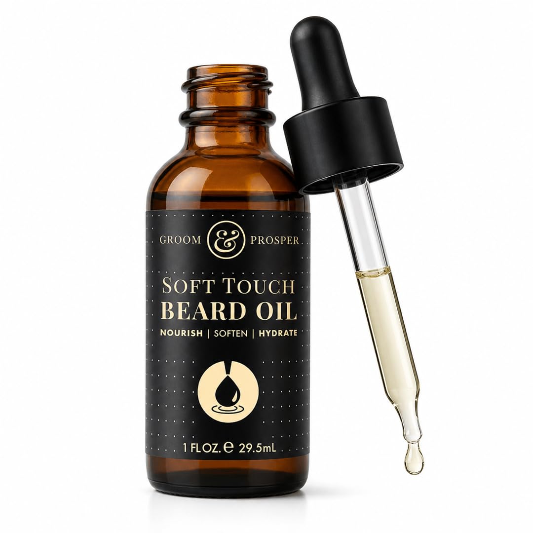 Groom & Prosper - Soft Touch Beard Oil with Moroccan Argan Oil, Jojoba Seed Oil & Vitamin E