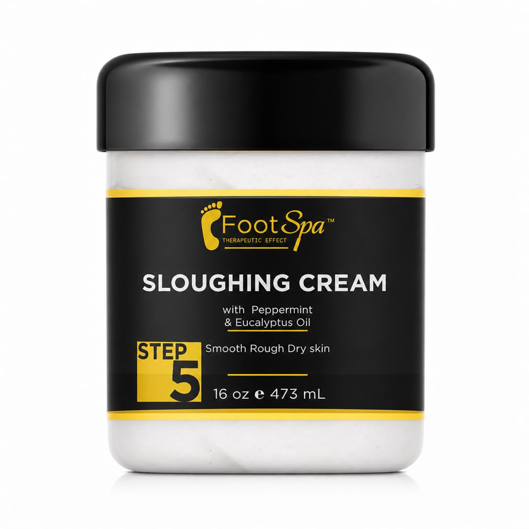 Foot Spa Foot Cream – Sloughing Lotion with Peppermint &amp; Eucalyptus Oil – Professional Pedicure Massage &amp; Exfoliating Foot Care for Dry, Cracked Feet - Beauty Market Online