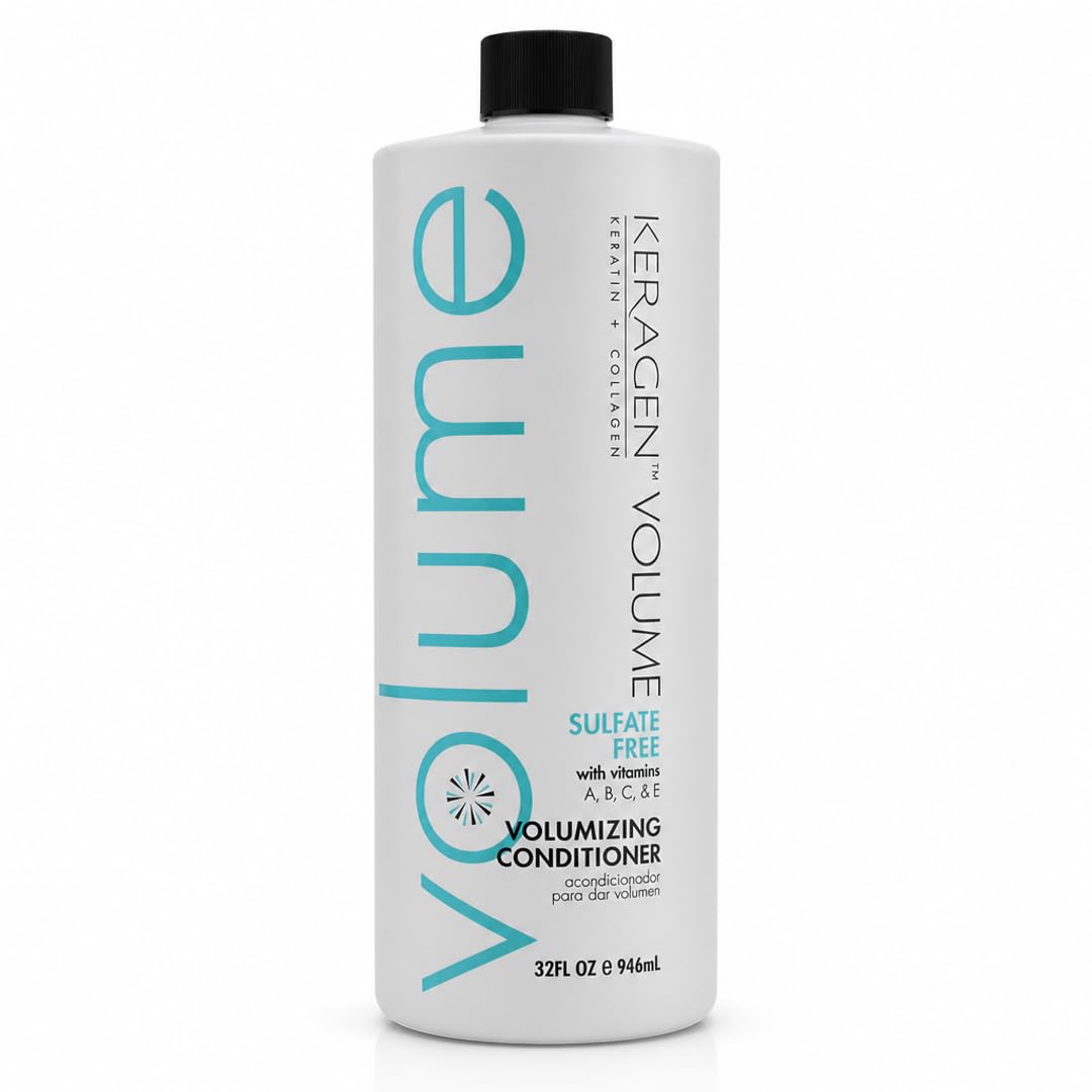 KERAGEN Volumizing Shampoo for Fine Hair, Sulfate-Free, Infused with Keratin, Collagen, and Organic Oils for Thickness and Shine - Beauty Market Online