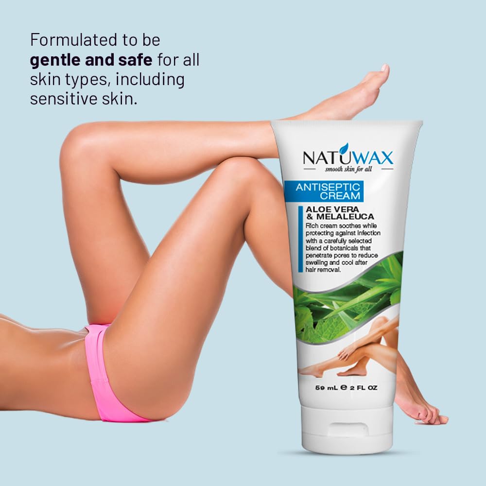 Natuwax Antiseptic Cream Post Wax - Soothing Relief &amp; Protection for Waxed Skin