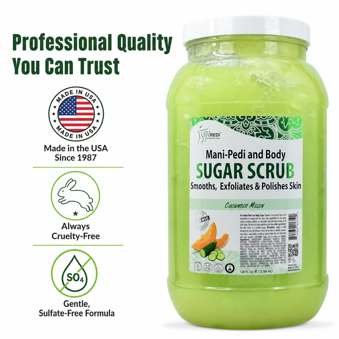 SPA REDI Sugar Body Scrub - Exfoliating &amp; Moisturizing for Smooth, Fresh Skin