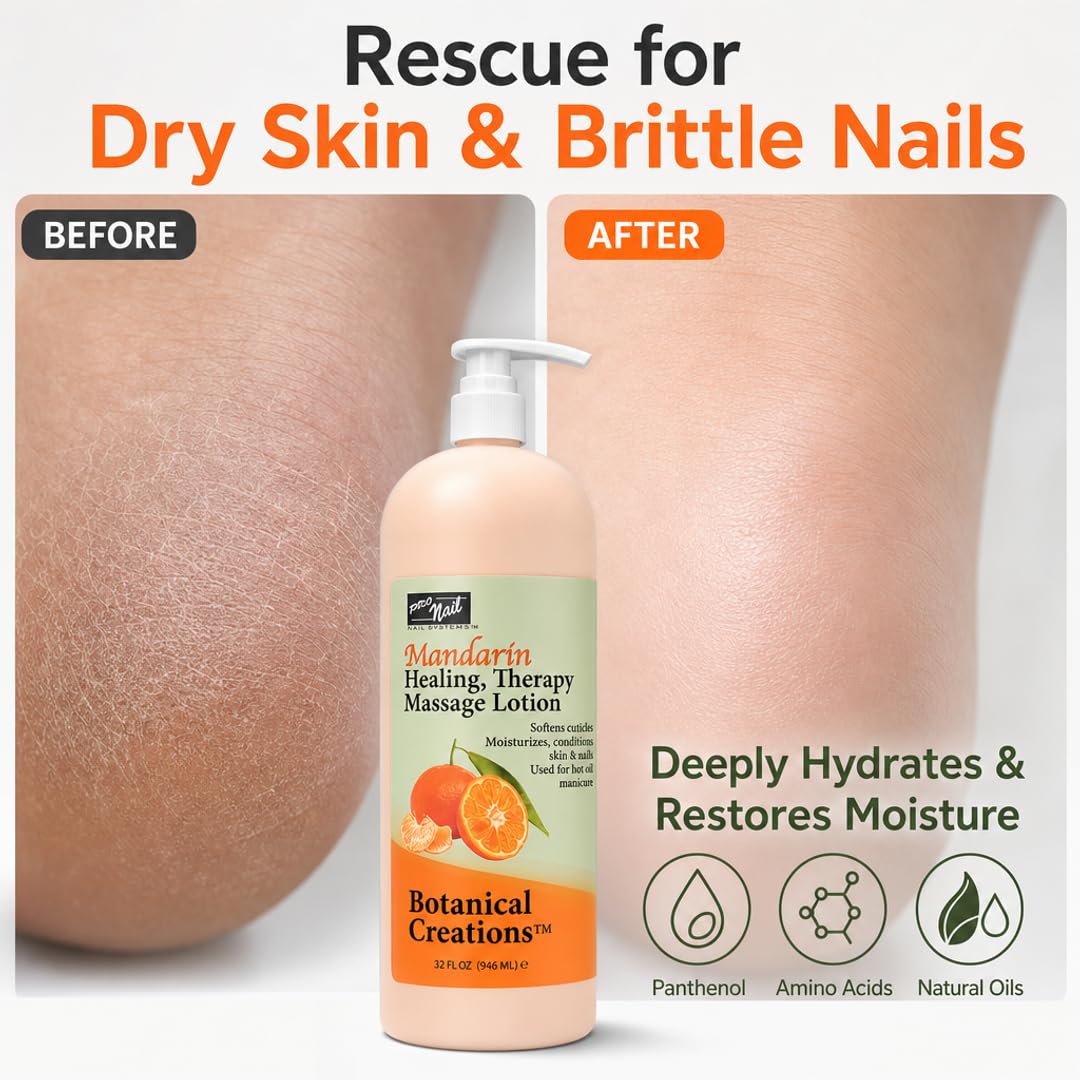 PRO NAIL Healing Therapy Massage Lotion - Nourishes &amp; Moisturizes Skin, Perfect for Pedicure, Manicure &amp; Body Care