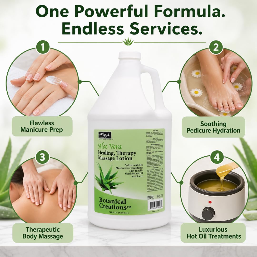 PRO NAIL Healing Therapy Massage Lotion - Nourishes &amp; Moisturizes Skin, Perfect for Pedicure, Manicure &amp; Body Care