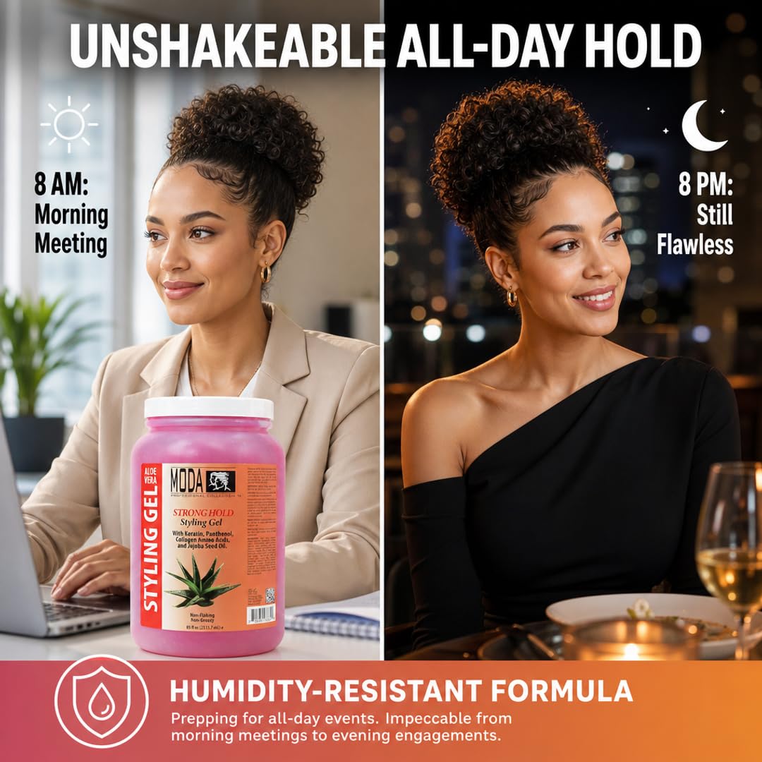MODA Regular Hold Styling Gel – Nourishes &amp; Repairs with Glycerin, Keratin, Panthenol, Collagen &amp; Vitamin E – Long-Lasting Flexible Hold for All Hair Types - Beauty Market Online
