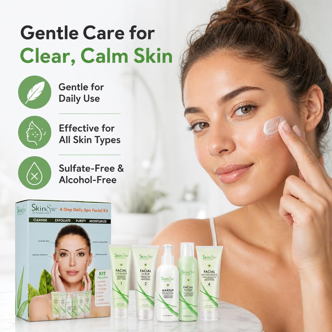 SKIN SPA Facial Cleanser Set with aloe vera 8 oz