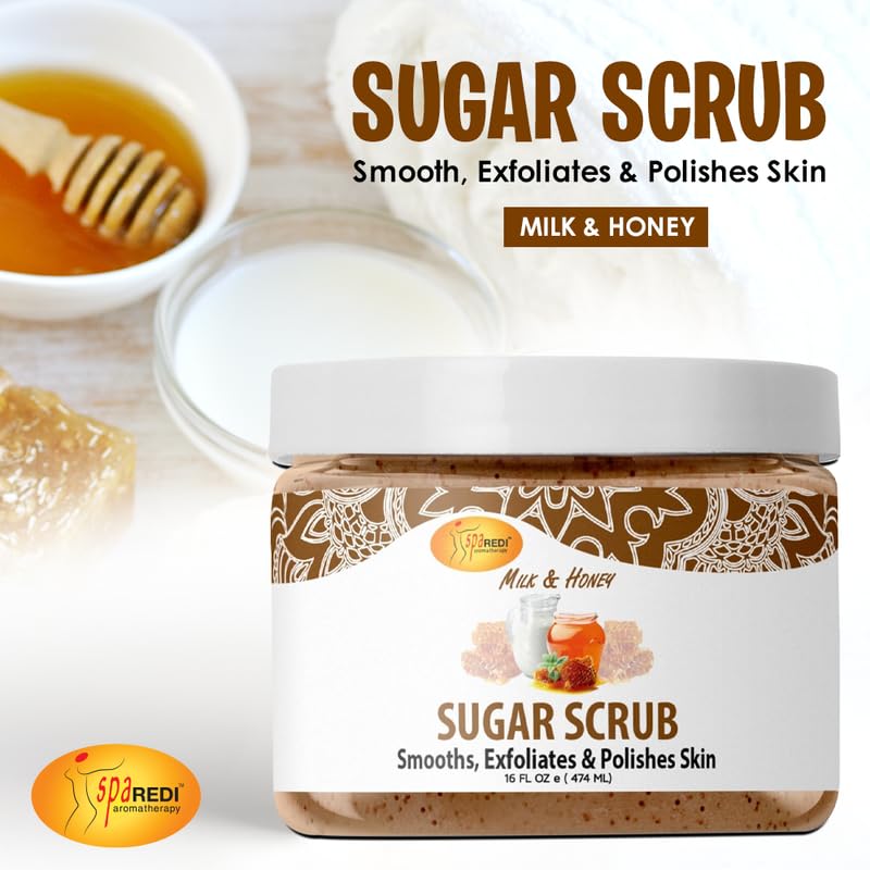 SPA REDI Sugar Body Scrub - Exfoliating &amp; Moisturizing for Smooth, Fresh Skin