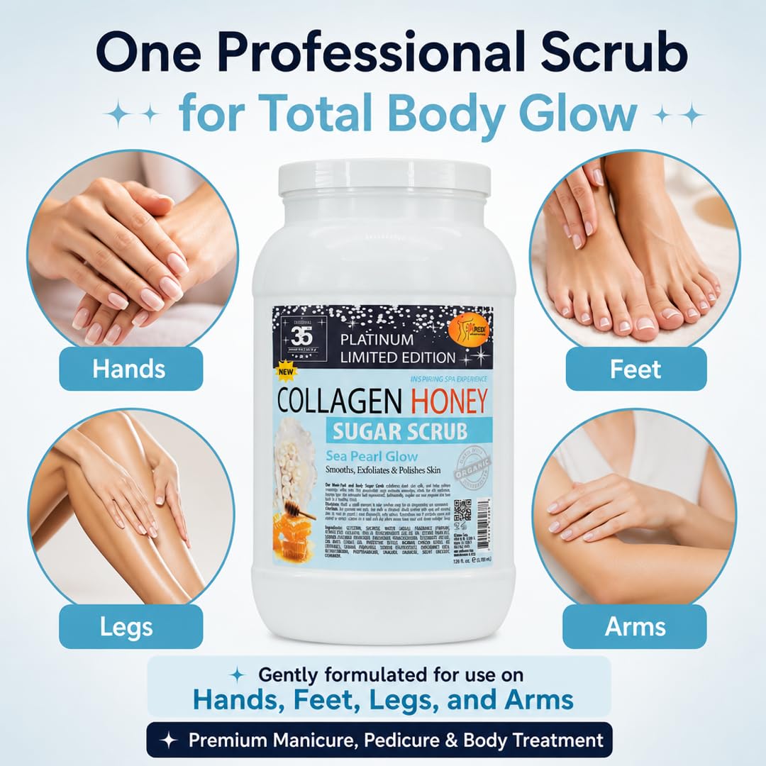 SPA REDI Citrus Crush Body Sugar Scrub – Granulated Sucrose Exfoliant with Hydrolyzed Collagen, Argan Oil &amp; Honey | Salon Backbar &amp; At-Home Use | Made in USA | 1 Gallon
