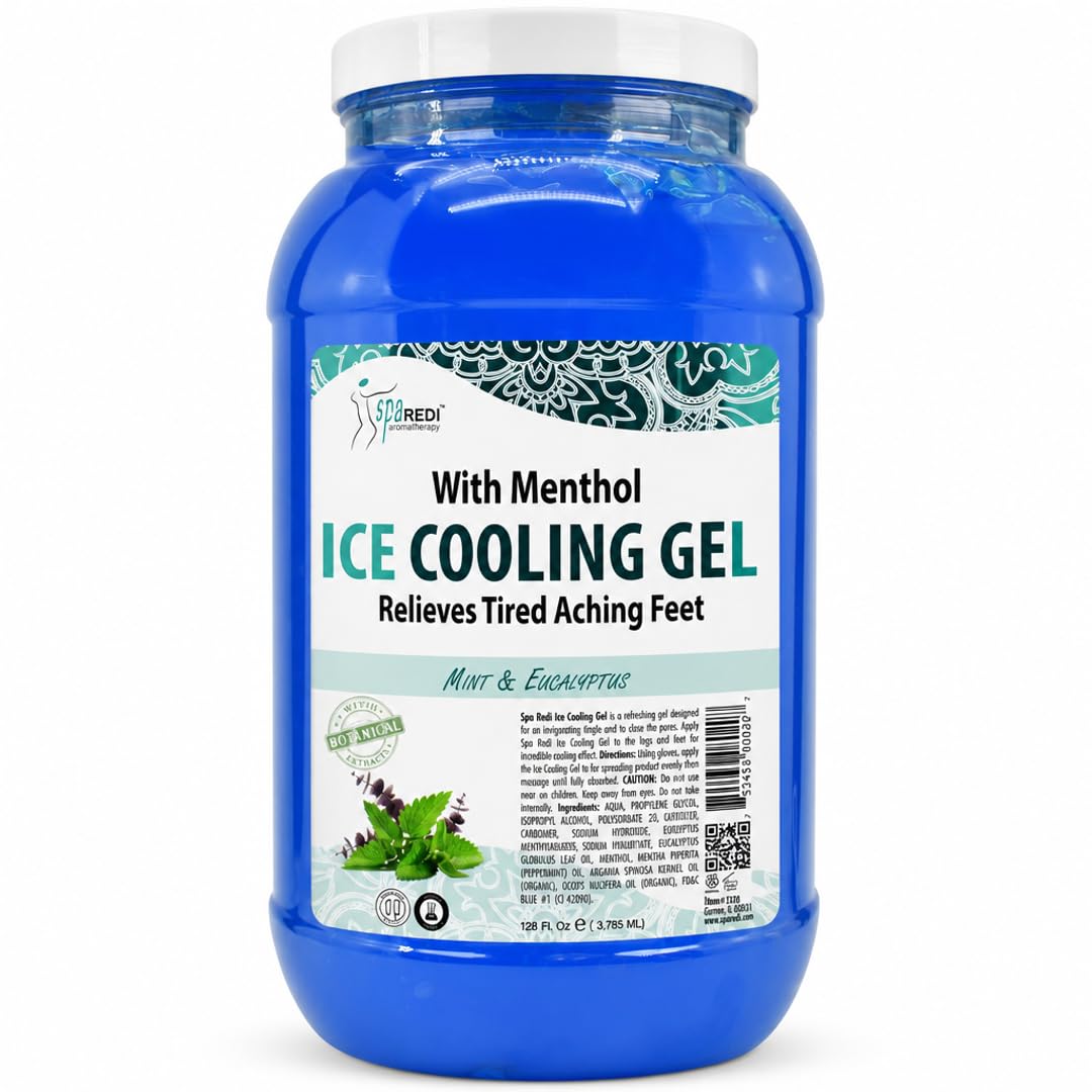 SPA REDI Massage Cooling Gel for Pedicure - Professional Strength Ice Cooling Gel - Refresh & Soothe