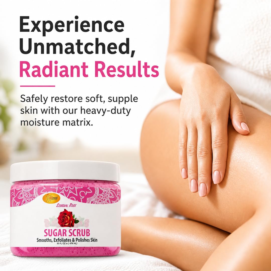 SPA REDI Sugar Body Scrub - Exfoliating &amp; Moisturizing for Smooth, Fresh Skin