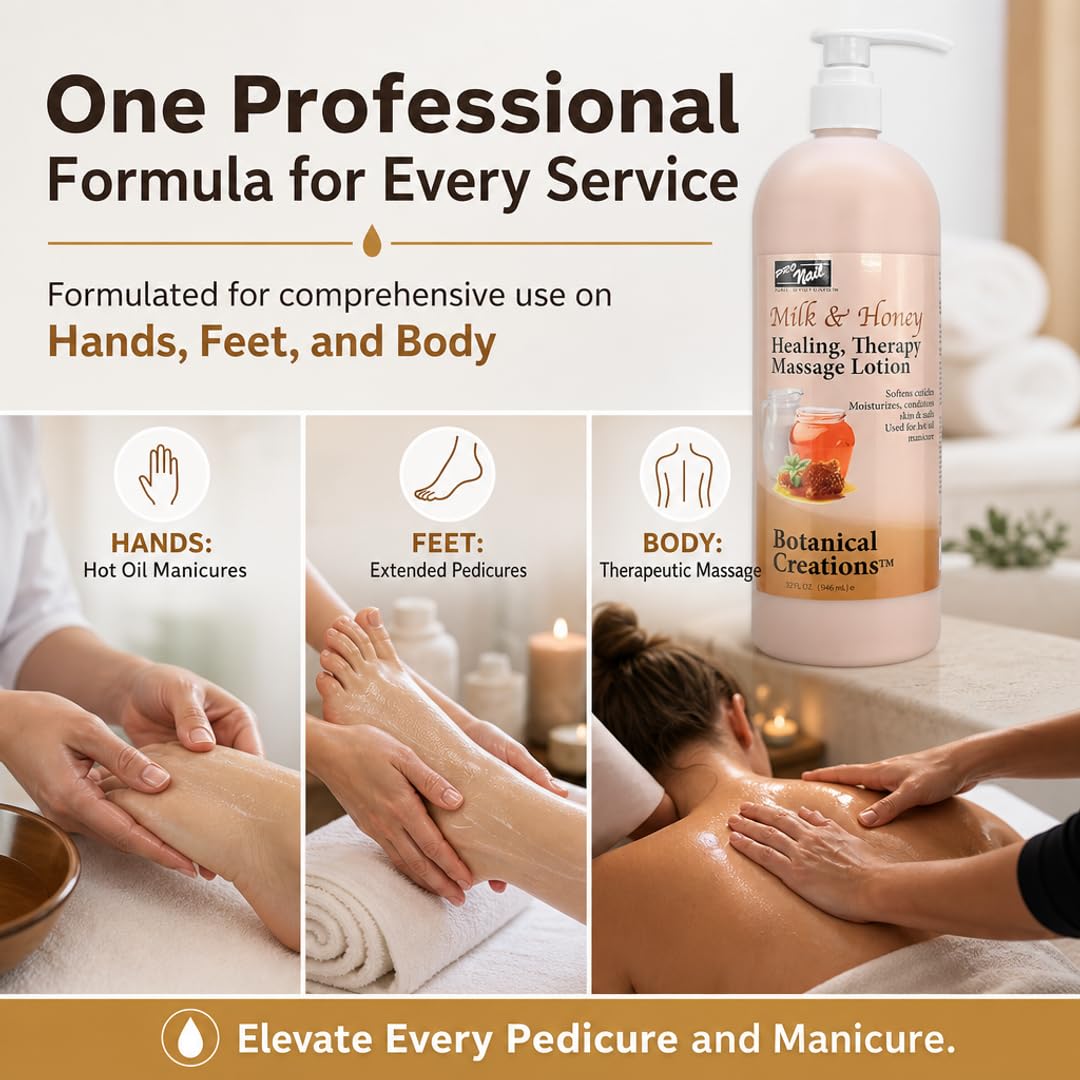 PRO NAIL Healing Therapy Massage Lotion - Nourishes &amp; Moisturizes Skin, Perfect for Pedicure, Manicure &amp; Body Care
