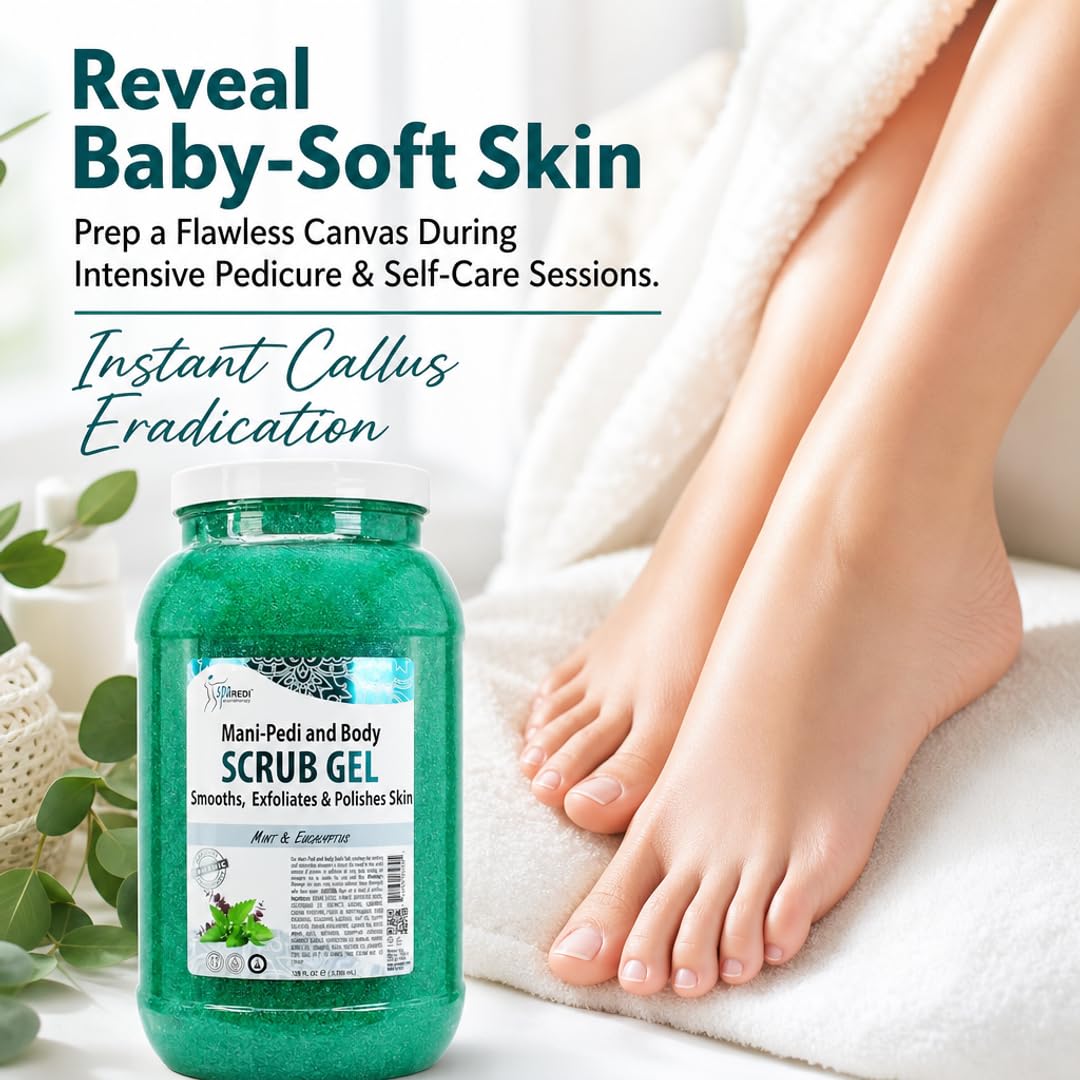 SPA REDI Exfoliating Scrub Pumice Gel - Hydrating Body Exfoliator with Hyaluronic Acid - Refresh &amp; Revitalize