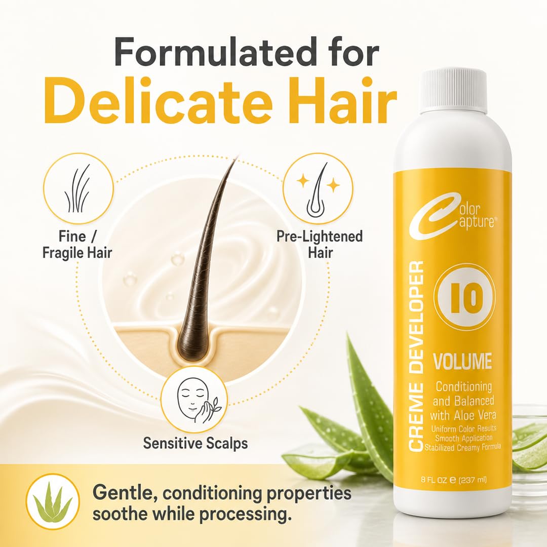 COLOR CAPTURE - Cream Developer, Hair Color Enhancer - Provides Consistent, Vibrant Results for Professional Coloring