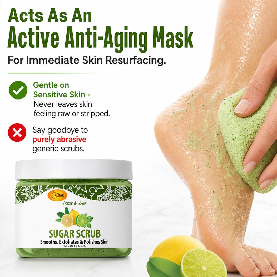 SPA REDI Sugar Body Scrub - Exfoliating &amp; Moisturizing for Smooth, Fresh Skin
