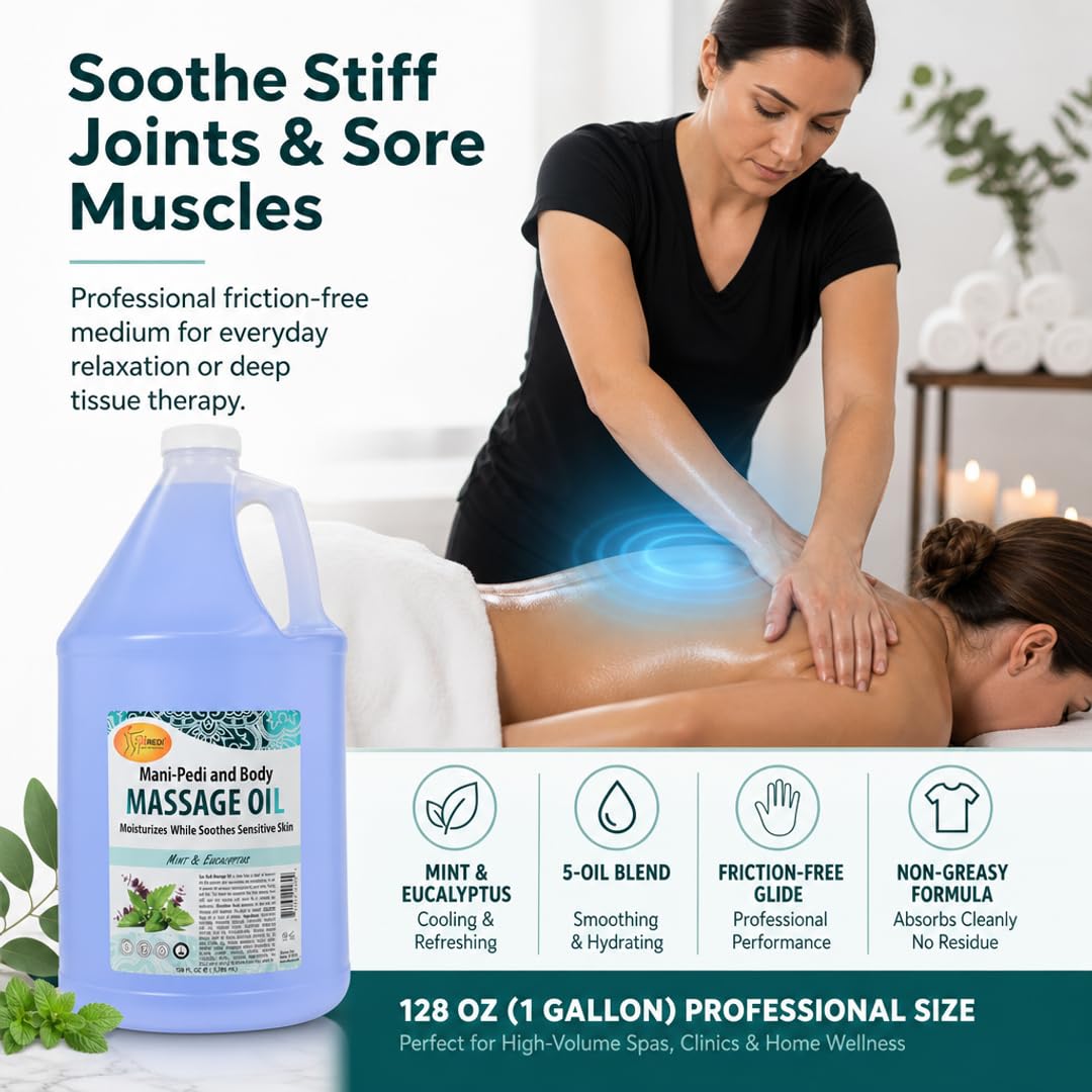 SPA REDI Massage Oil - Soothing Relief for Sore Muscles &amp; Hydrated Skin