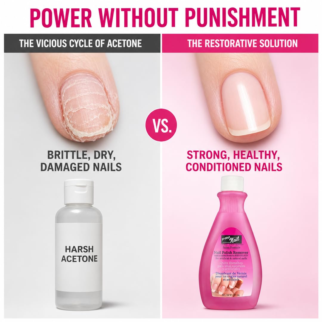 PRO NAIL - Non-Acetone Nail Polish Remover - Professional Strength, Gentle on Nails, Maximum Effectiveness