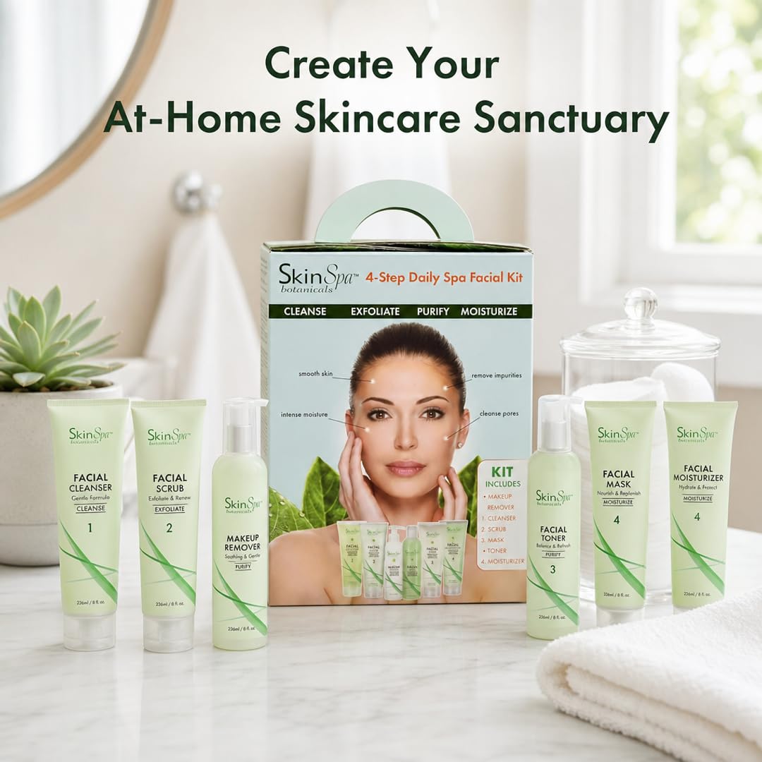 SKIN SPA Facial Cleanser Set with aloe vera 8 oz