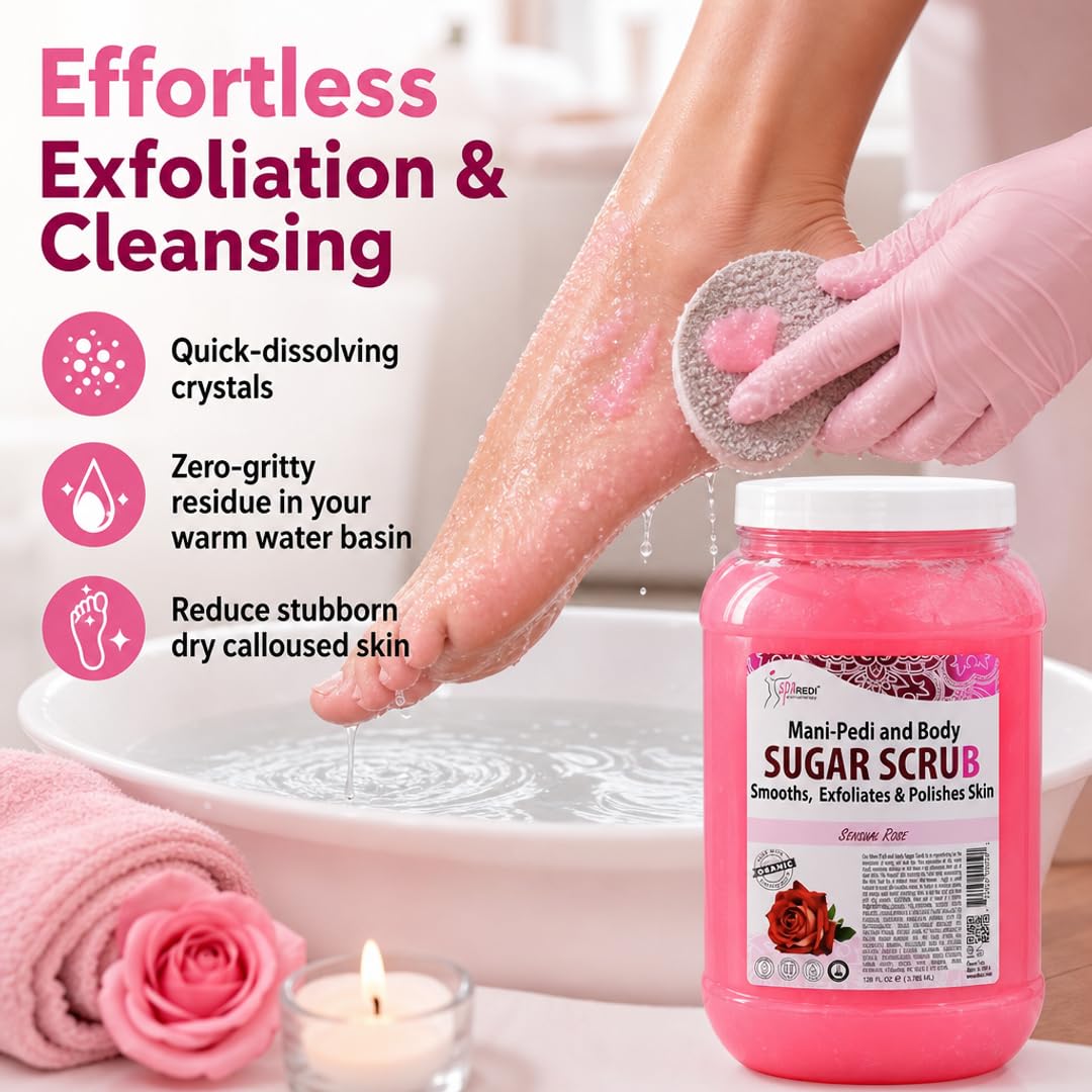 SPA REDI Sugar Body Scrub - Exfoliating &amp; Moisturizing for Smooth, Fresh Skin