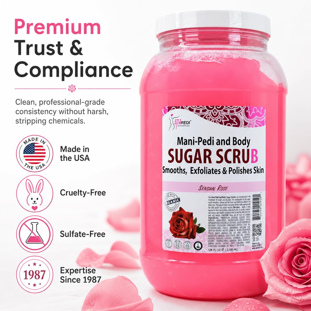SPA REDI Sugar Body Scrub - Exfoliating &amp; Moisturizing for Smooth, Fresh Skin