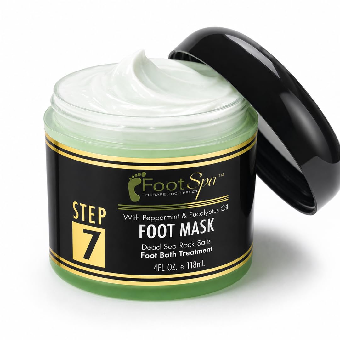 Foot Spa Cream Mask – 128oz Bulk Refill Gallon with Peppermint & Eucalyptus Oil – Hydrating Pedicure & Massage Treatment for Tired Feet & Body – Infused with Hyaluronic Acid, Amino Acids & Panthenol