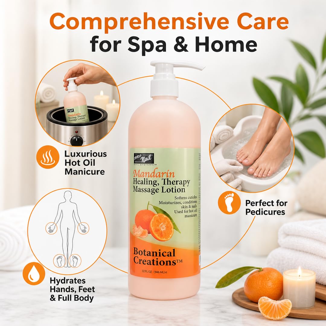 PRO NAIL Healing Therapy Massage Lotion - Nourishes &amp; Moisturizes Skin, Perfect for Pedicure, Manicure &amp; Body Care