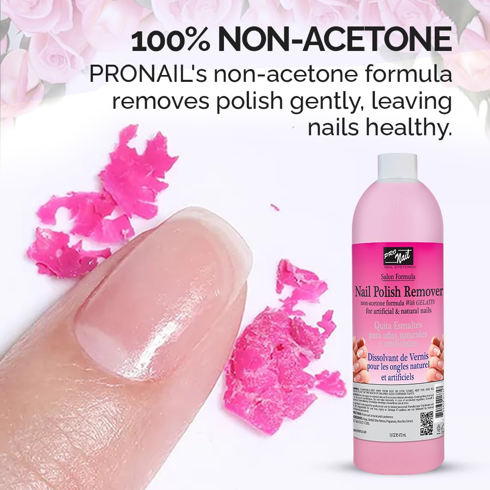 PRO NAIL Nail Polish Remover - Gentle &amp; Effective - 16 Oz