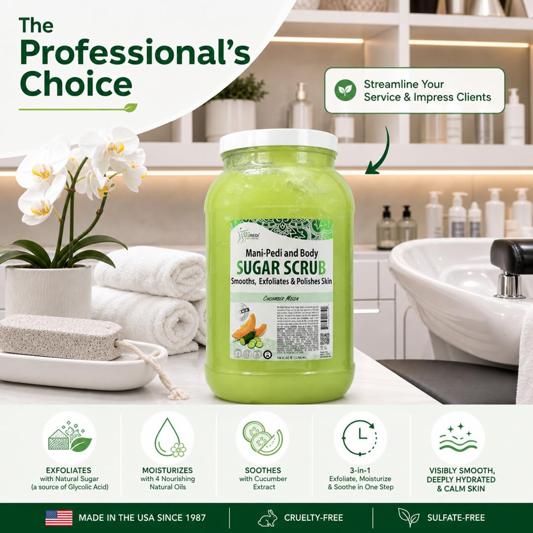 SPA REDI Sugar Body Scrub - Exfoliating &amp; Moisturizing for Smooth, Fresh Skin