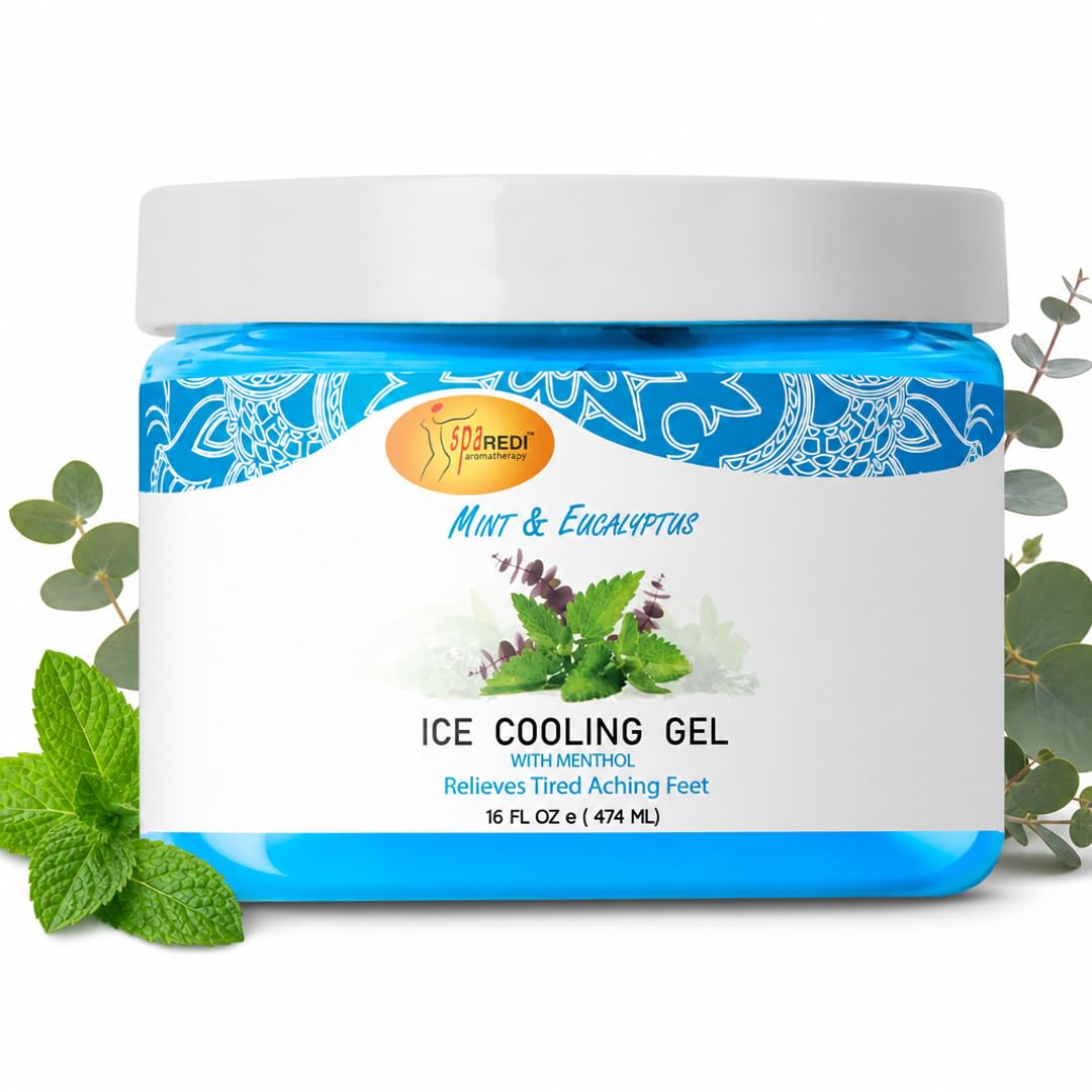 SPA REDI Massage Cooling Gel for Pedicure - Professional Strength Ice Cooling Gel - Refresh & Soothe
