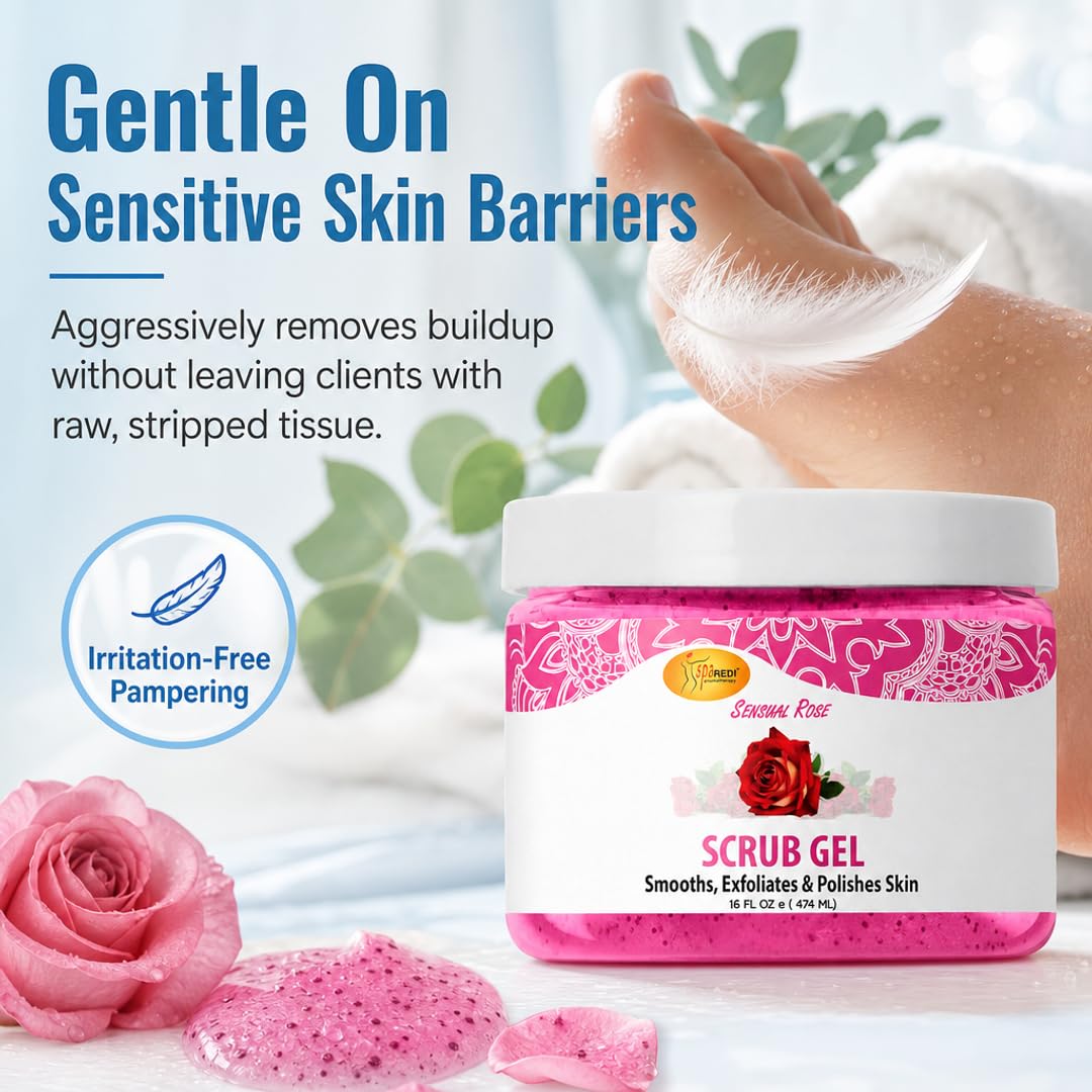 SPA REDI Exfoliating Scrub Pumice Gel - Hydrating Body Exfoliator with Hyaluronic Acid - Refresh &amp; Revitalize