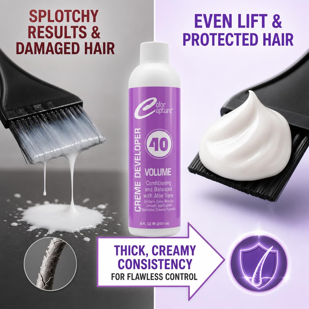 COLOR CAPTURE - Cream Developer, Hair Color Enhancer - Provides Consistent, Vibrant Results for Professional Coloring