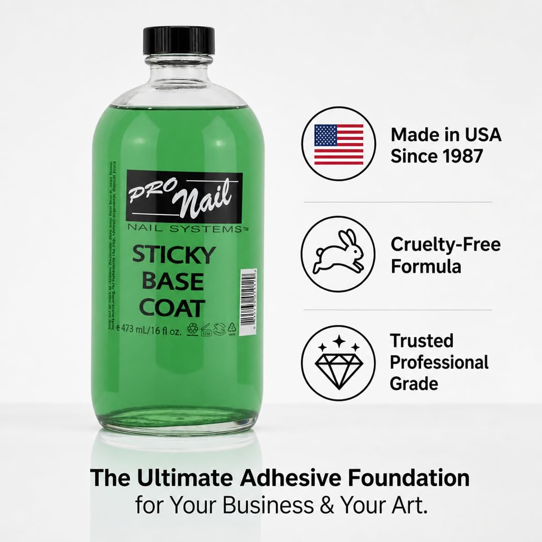 PRO NAIL Sticky Base Coat - Enhances Adhesion for Long-Lasting Nail Polish - Beauty Market Online