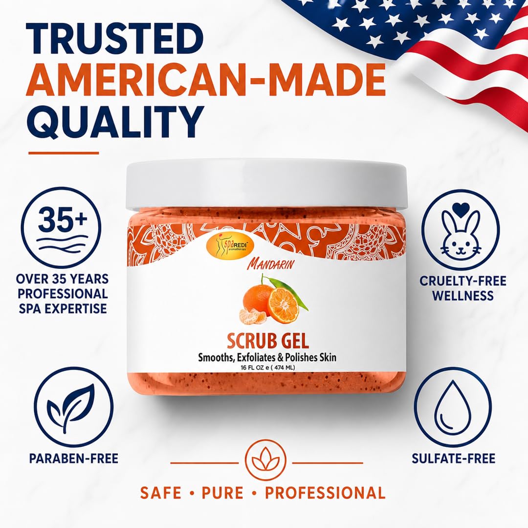 SPA REDI Exfoliating Scrub Pumice Gel - Hydrating Body Exfoliator with Hyaluronic Acid - Refresh &amp; Revitalize