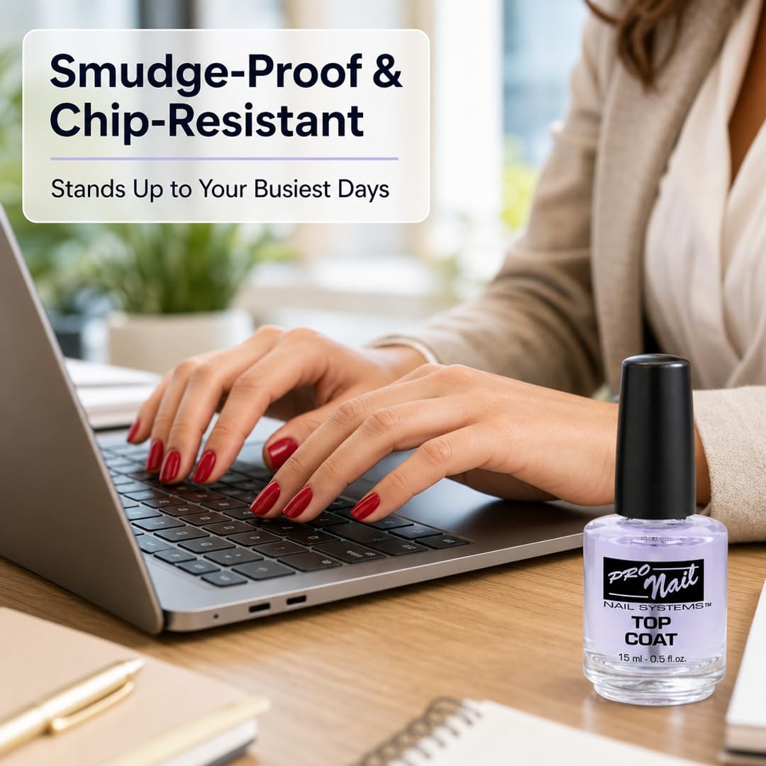 PRO NAIL - Quick Dry Nail Polish Top Coat - Professional Strength, Fast Dry, High Gloss Shine