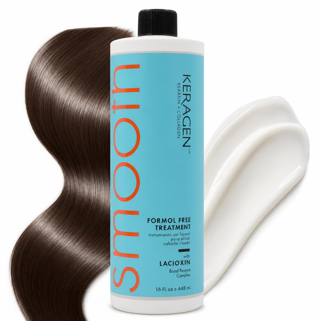 KERAGEN Brazilian Keratin Smoothing Treatment Formaldehyde-Free Blowout Straightening System