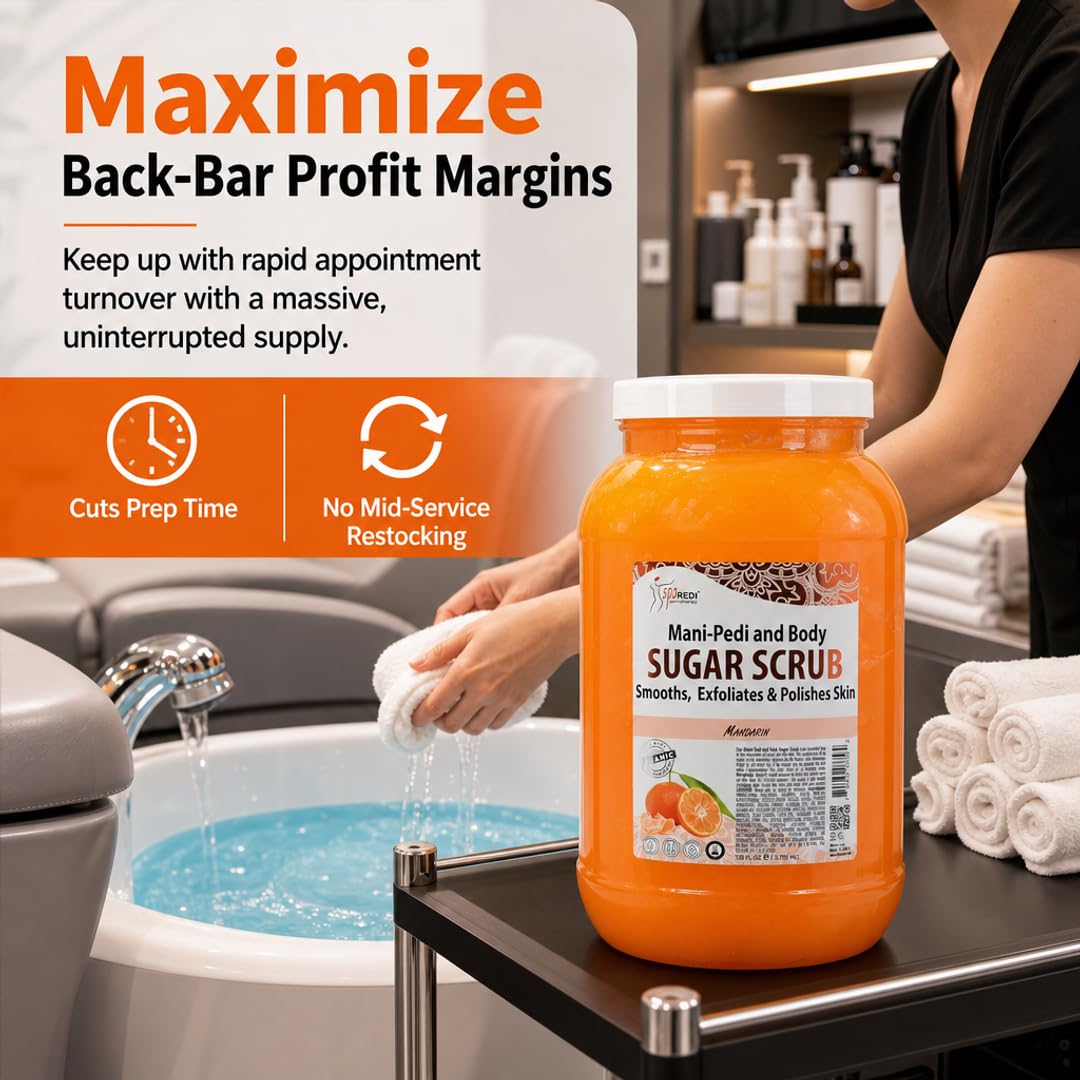 SPA REDI Sugar Body Scrub - Exfoliating &amp; Moisturizing for Smooth, Fresh Skin