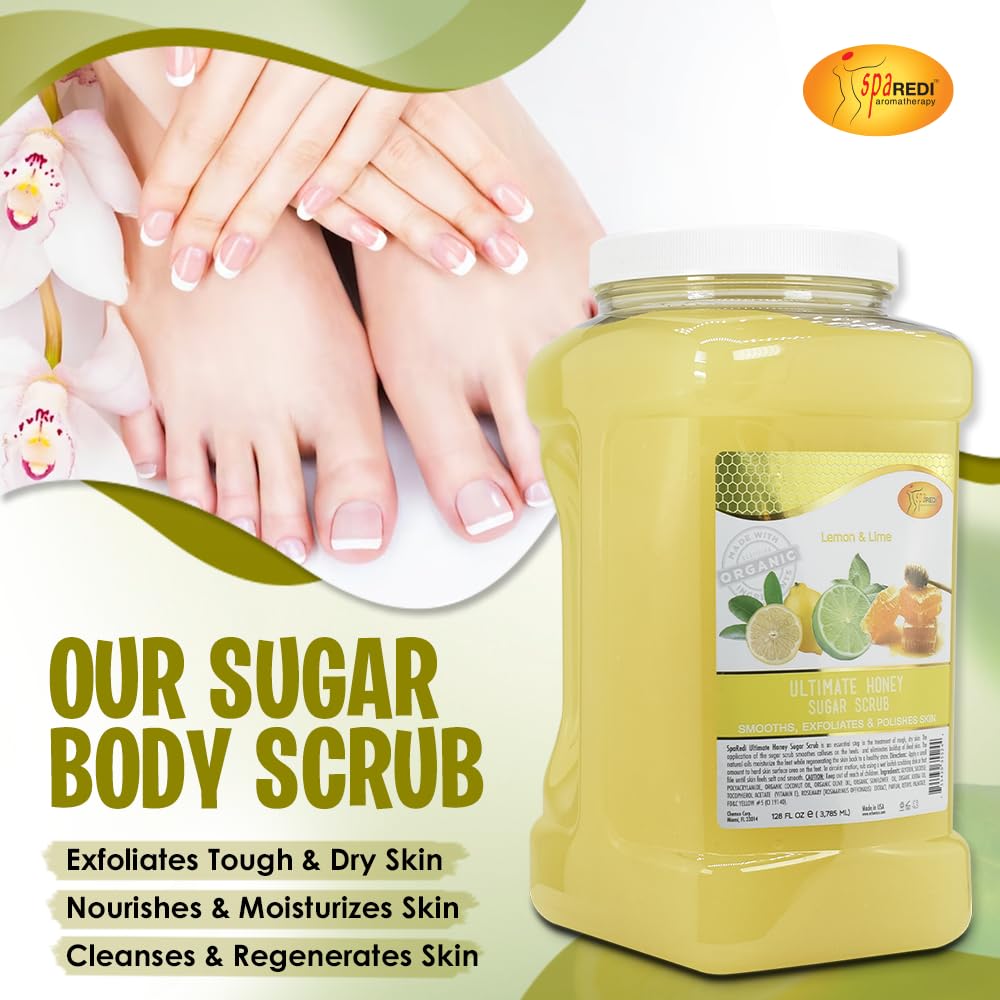 SPA REDI Sugar Body Scrub - Lavender &amp; Wildflower, Exfoliating &amp; Hydrating for Smooth, Glowing Skin
