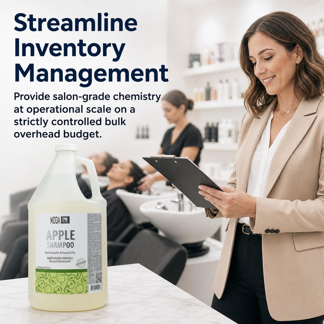 MODA - Moisturizing Shampoo for All Hair Types, Balsam and Protein, Professional - Deep Cleansing and Conditioning - Strengthens, Restores, and Adds Shine