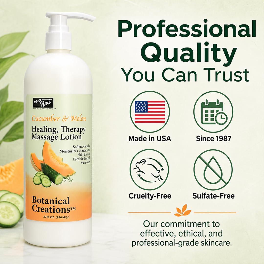 PRO NAIL Healing Therapy Massage Lotion - Nourishes &amp; Moisturizes Skin, Perfect for Pedicure, Manicure &amp; Body Care
